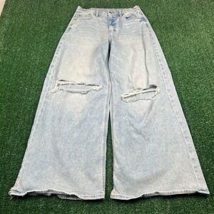 American Eagle Super High-Rise Ultra Wide Leg Jeans Women's 4 Short 28x28.5 Blue